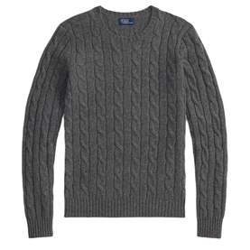 Polo Ralph Lauren Cable Knit Cashmere Sweater, Flannel Grey